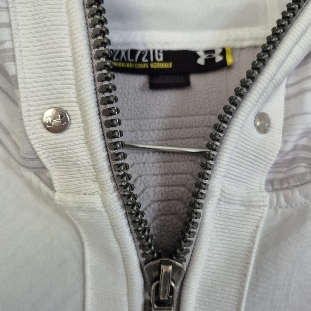 Under Armour Zip Up Jacket Sweater Hooded Pockets 2XL - Picture 6 of 11